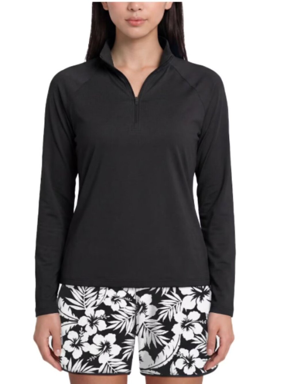 Lands' End Women's Quarter Zip UV Tee